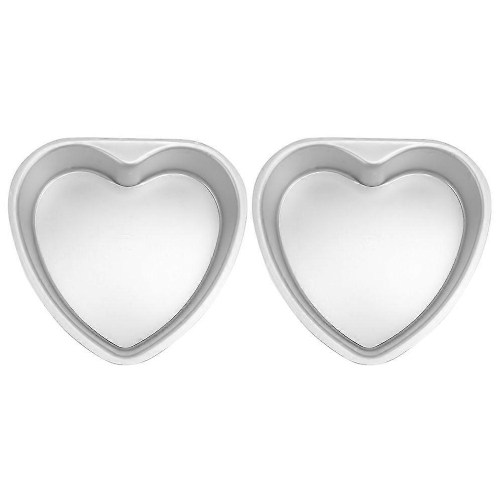 2Pcs Cake Heart Ring Biscuit Baking Tool Heart Cake Pan Cakes Pan with Removal Bottom Baking Mold