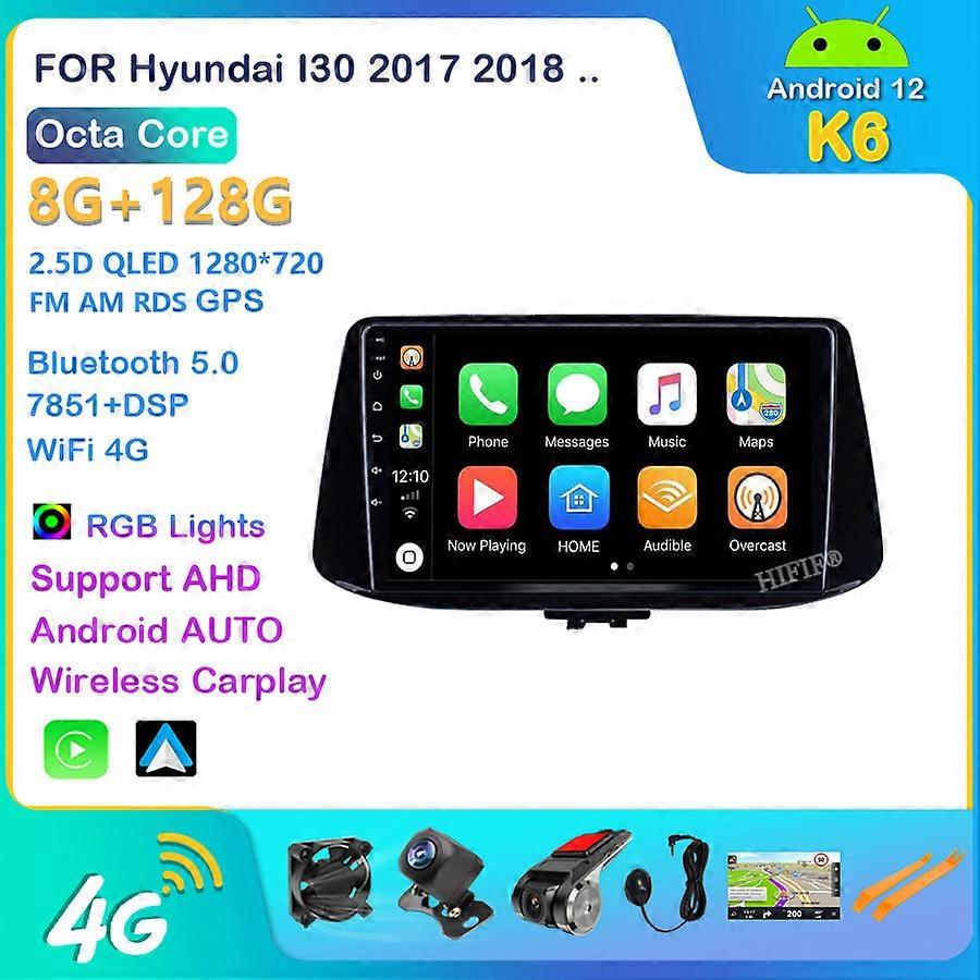 Carplay 2 Din Android 12 Autoradio per Hyundai I30 2017-2021 Navigazione GPS per auto Audio multimediale Auto Head Unit Autoradio stereo