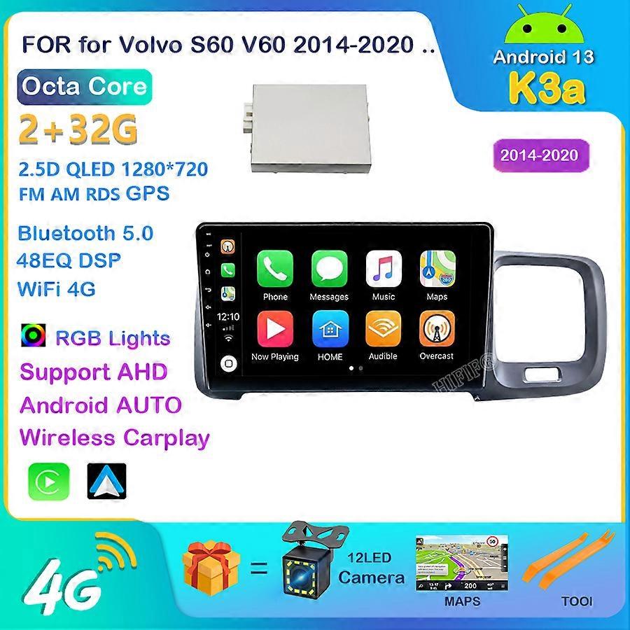 9 ''Android 13 for Volvo S60 V60 2011-2018 Autoradio Touchscreen Radio Multimedia Video Navigation GPS car monitor screen