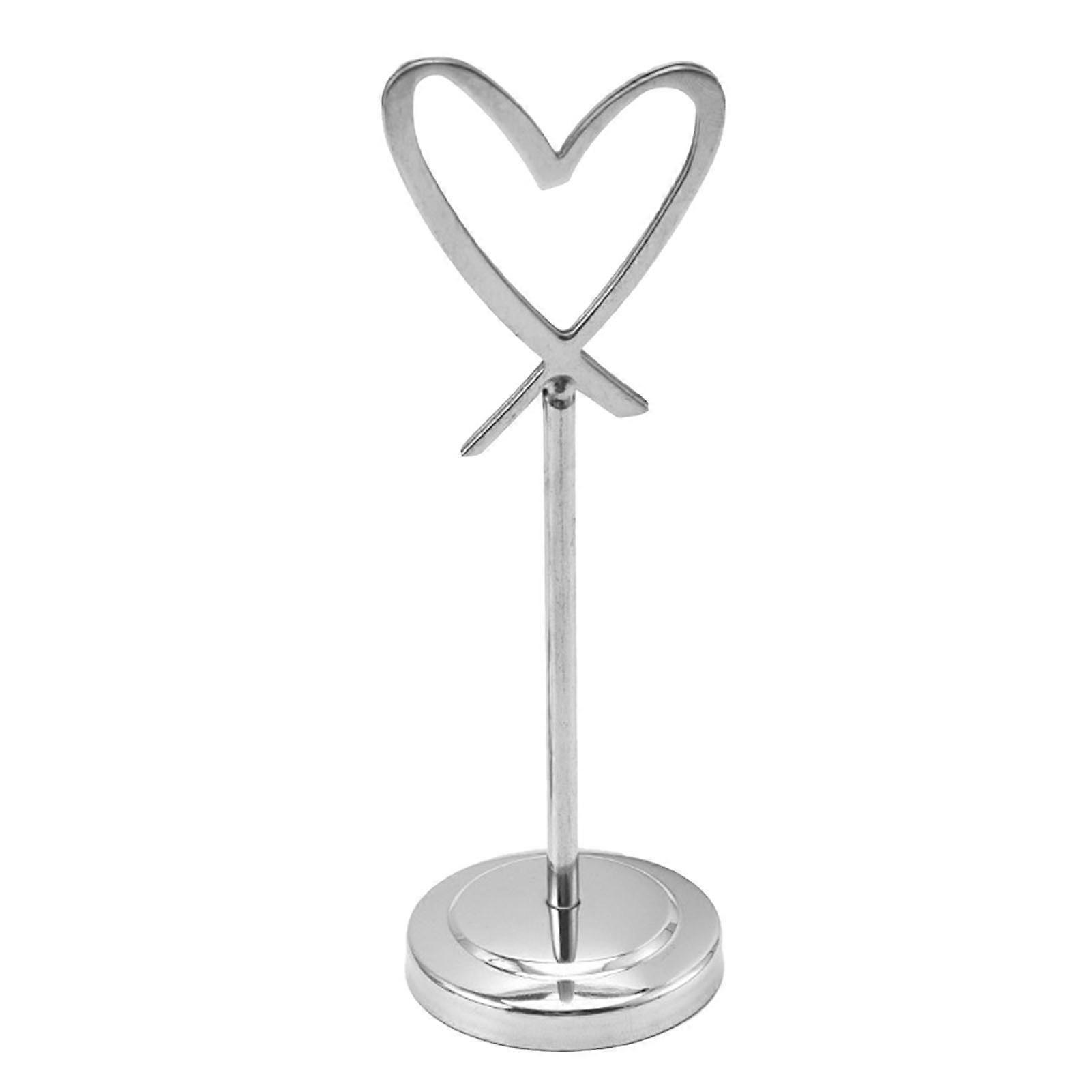Table Number Holder Delicate Heart Shape Stainless Steel Multi-use Name Card Stand for Wedding Qinhai