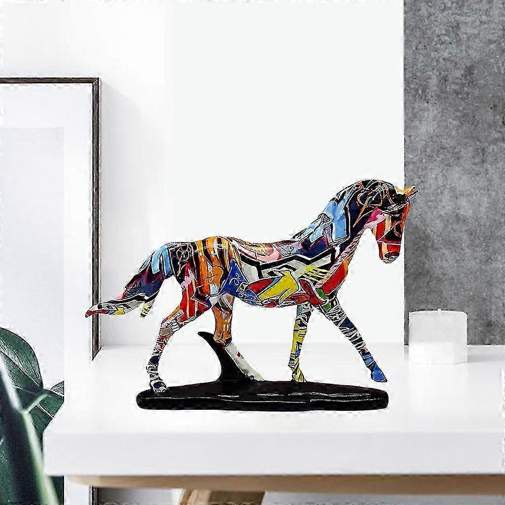 3d Horse Figurine Horses Statue Resin Sculpture Office Desk Ornament