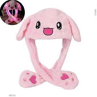 Influential Rabbit Ear Hat Cute Hat With Lights Moveable Rabbit Ear Hat