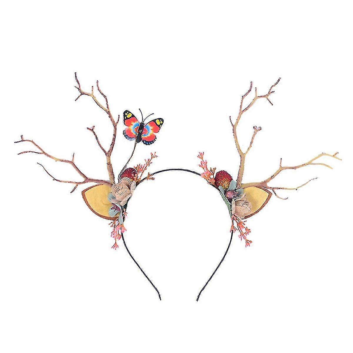 Christmas Headband Cat Ears Tree Branch Butterfly Antler Headband