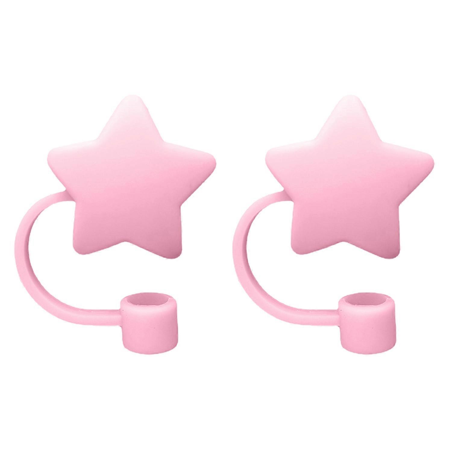 2Pcs 8mm Cartoon Straw Cover Food Grade Silicone Reusable Dust-proof Universal Glass Straw Tip Plug