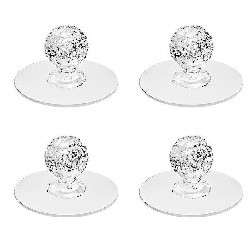 Round Clear Drawer Pulls Self Adhesive Diamond Shaped Handles For Wardrobe