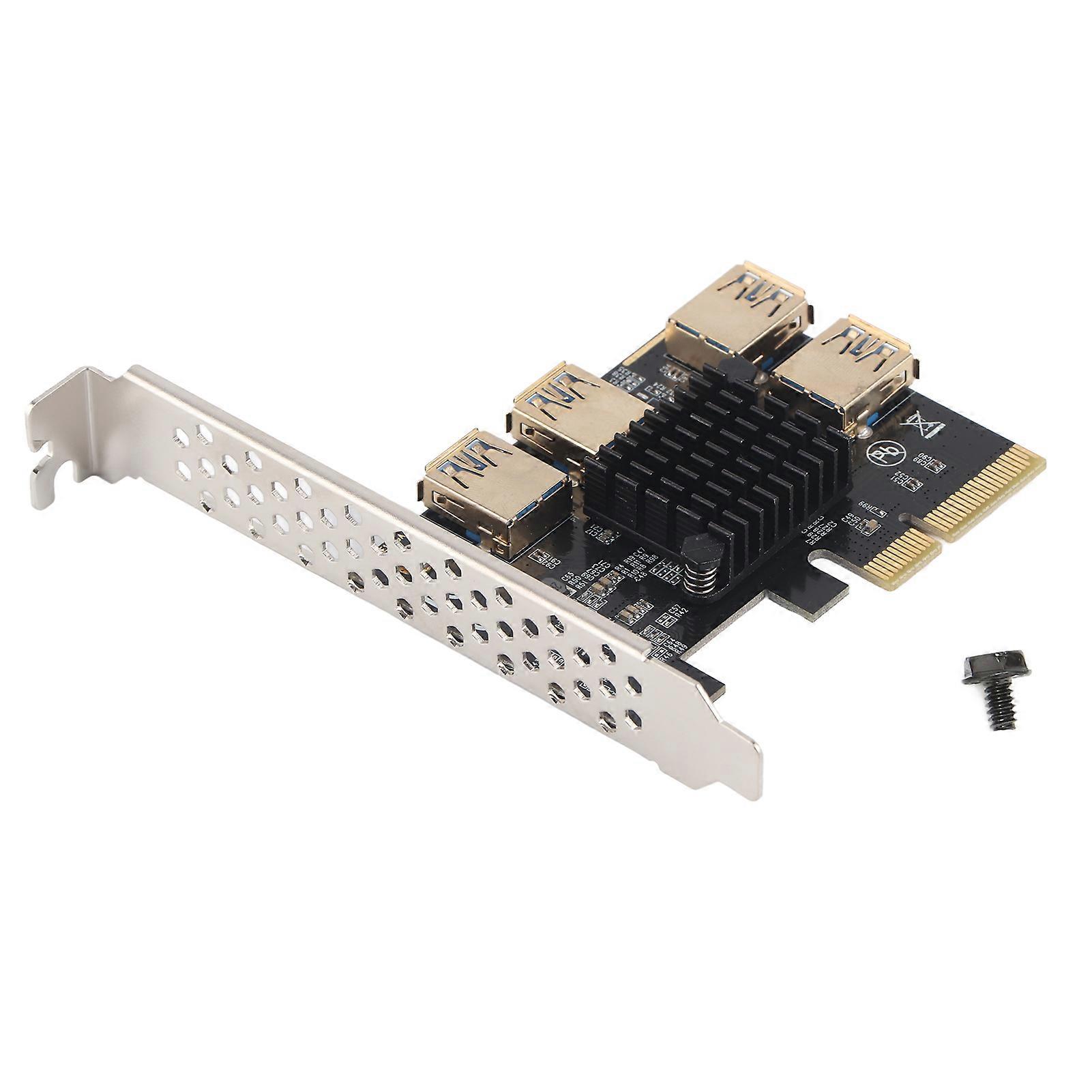 PCI?E Riser Card PCI?E X4 1 to 4 PCI Express 16X Slot Adapter Card USB 3.0 Adapter Multiplier Card for Mining