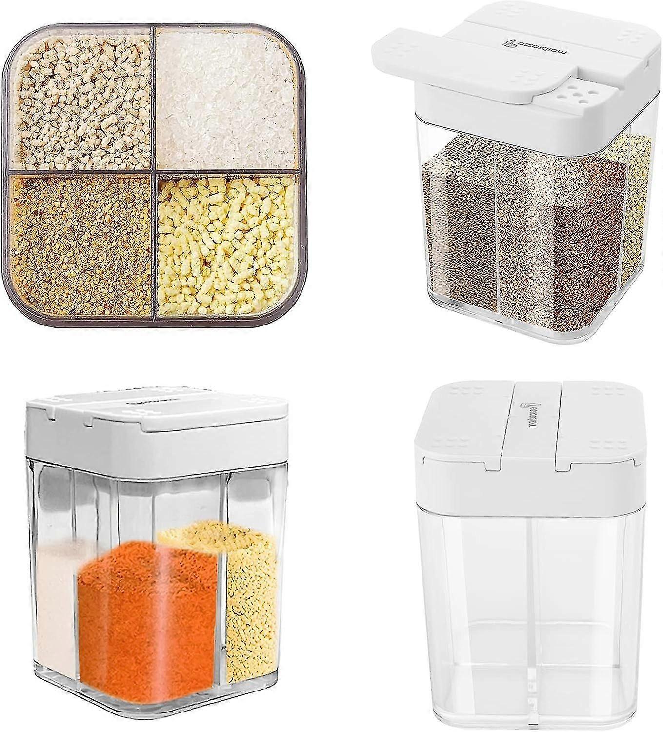 2 Pack Spice Shaker Jars - Salt And Pepper Shaker Containers For Outdoor Camping