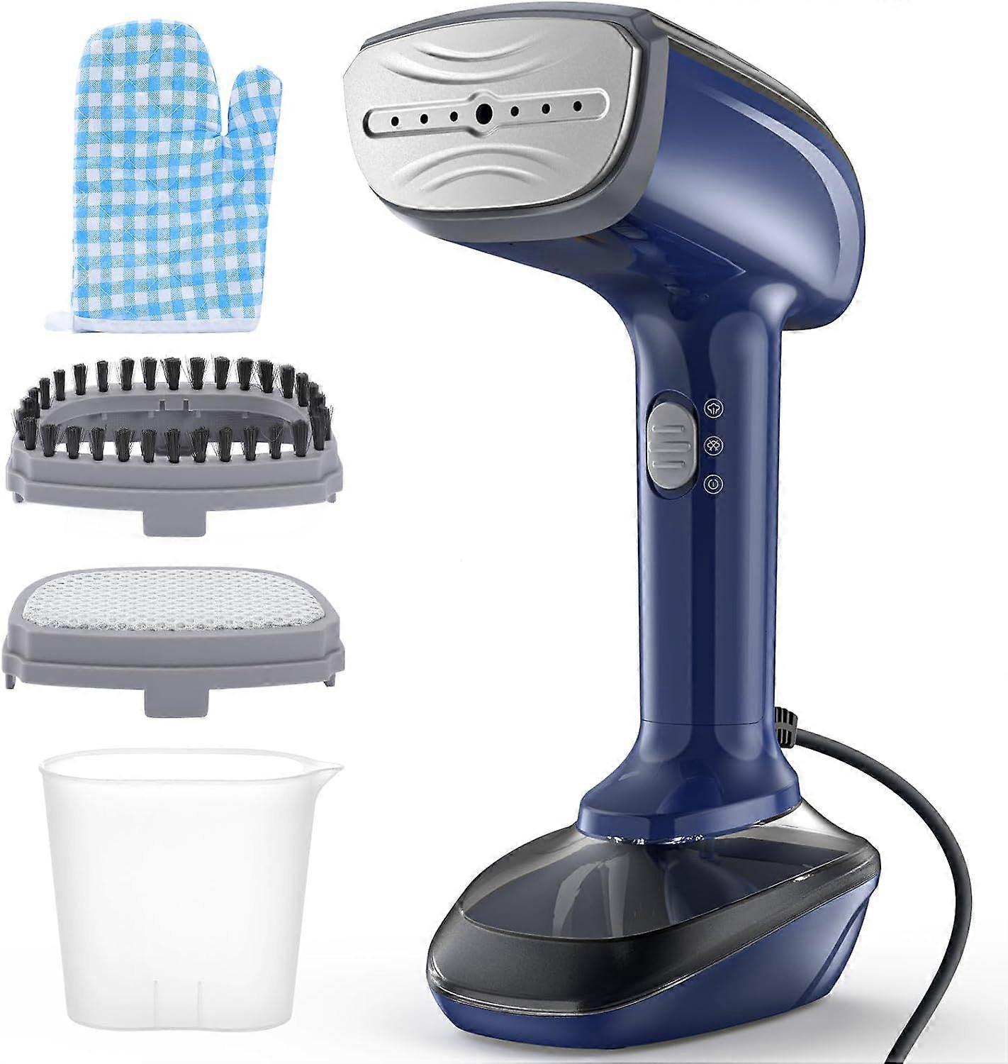 SBSGV Powerful Handheld Fabric Steamer - 1800W with Fast Ceramic Heat-Up Plate, 2-in-1 Ironing & Wrinkle Remover, Steam Nozzle, Lint Brush - Blue, for