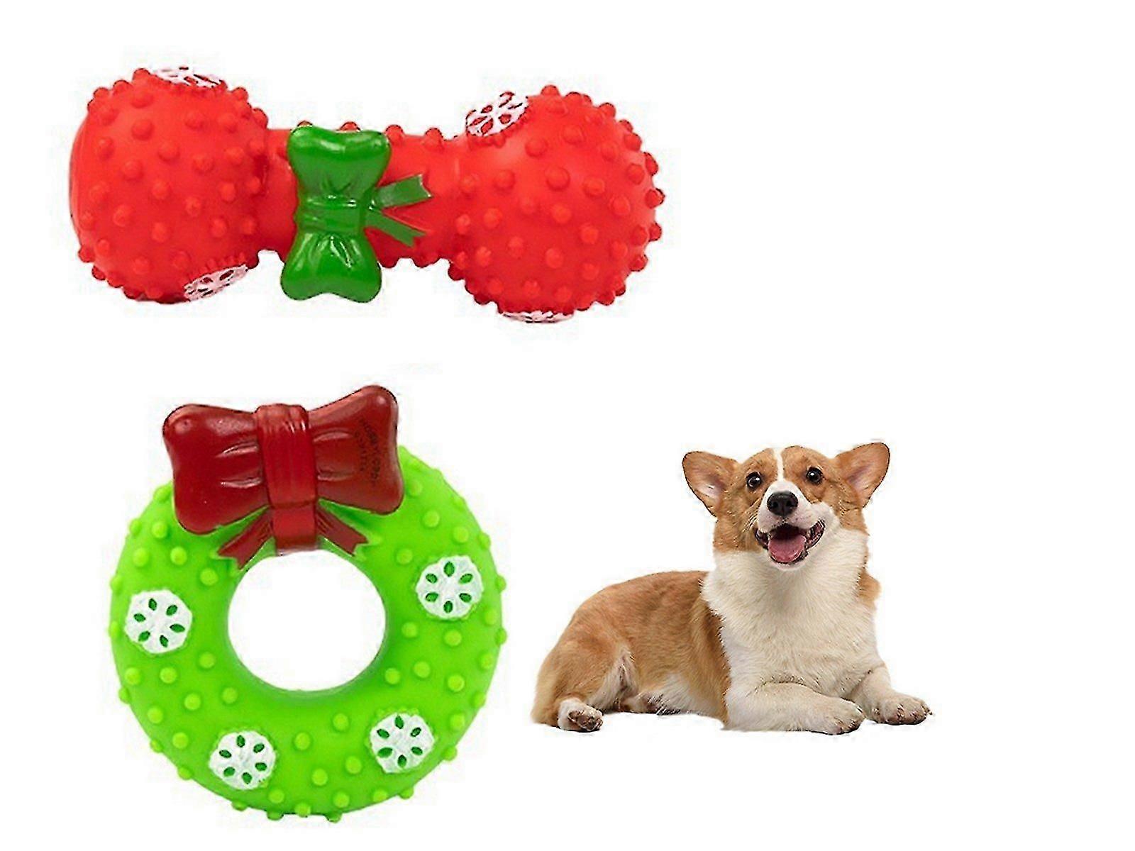 1 Set of Squeaky Christmas Dog Toy Set Festive Dog Chew Toy - Toy Set 1