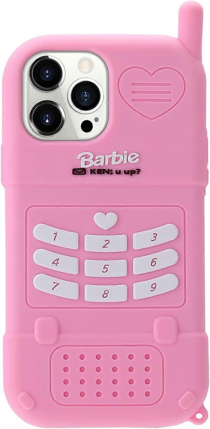 Wjiaer Silicon Case Fit for 12 Pro Max 6.7inch 3D Cute Cartoon Pink Retro Cover Kawaii Soft Shockpro