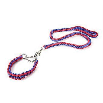Verstellbares strapazierfähiges Nylon Soft Pet Dog Walking Collar Traktionsführung Leine Gurt Gurt Seil (M)