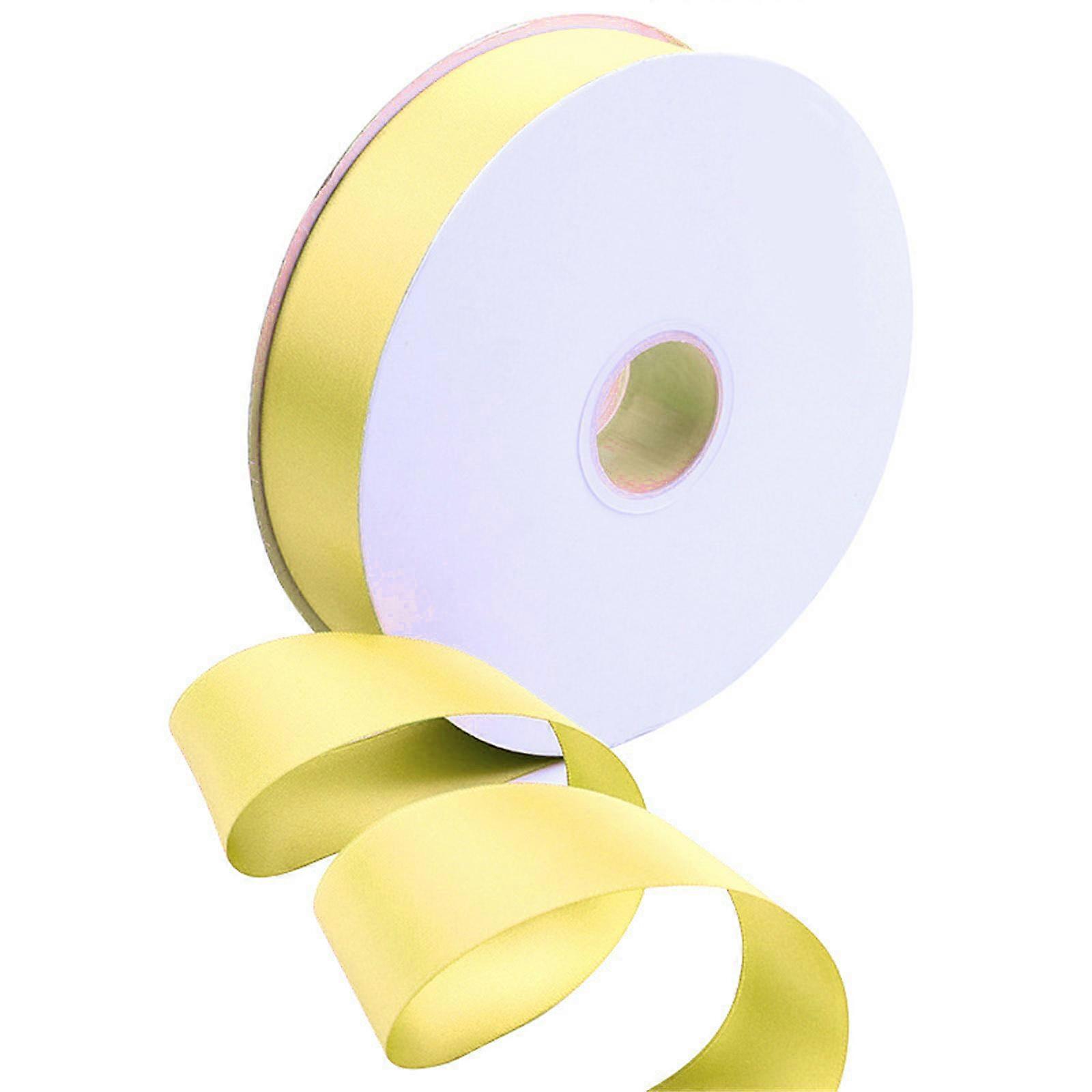 Polyester Ribbons for Party Decoration Easy to Use Wrapping Ribbon Double Sided Solid Color Ribbon Colorful Tape Yellow