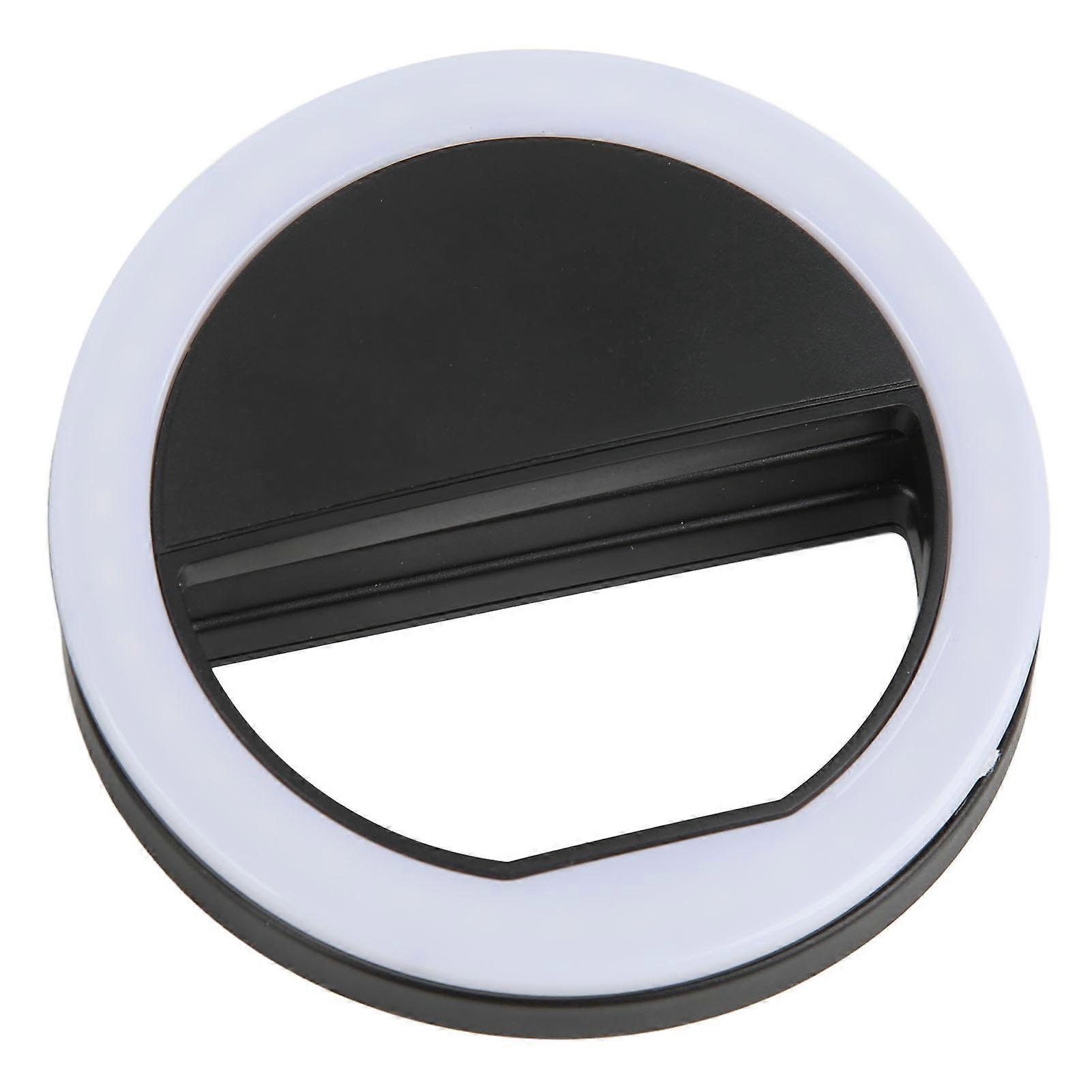 Selfie Ring Light 360 Degrees Lighting Soft Glareless Light 0.4in Thick Clamp Widely Used Mini Ring Light for Live Streaming