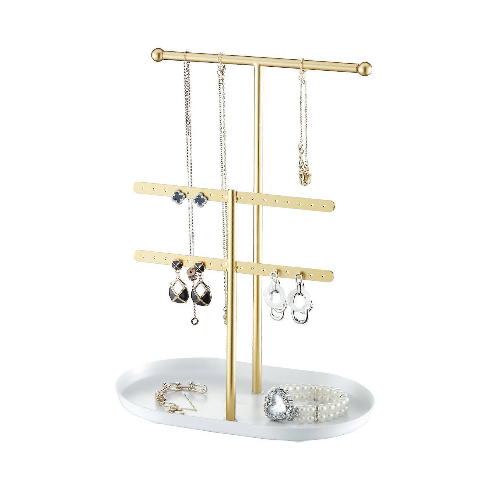 Jewelry storage rack for earrings and necklaces