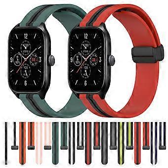 For Amazfit GTS 4 20mm Folding Magnetic Clasp Silicone Watch Band
