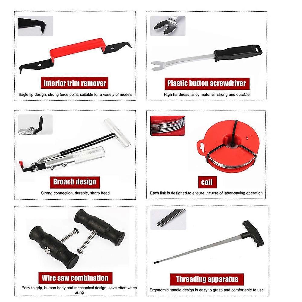 Professional Car Windscreen Removal Tool Kit Car Windshield Replacement Tools Set Automotive Wind Gl