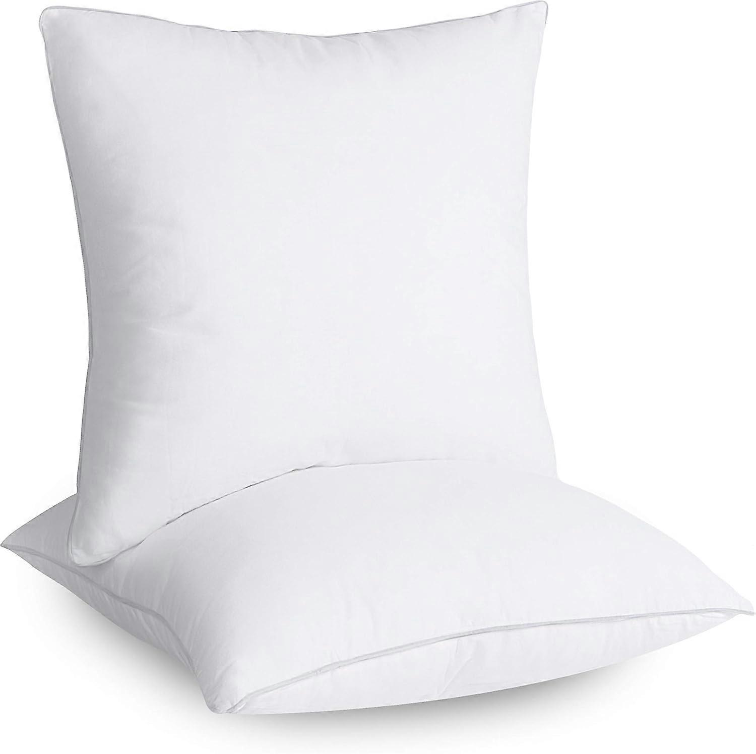 Elegant Touch, White, 14x14 Inches Decorative Pillow Inserts, Hypoallergenic Microfiber Liner, Fluffy Pillow Inserts For Couch And Bed