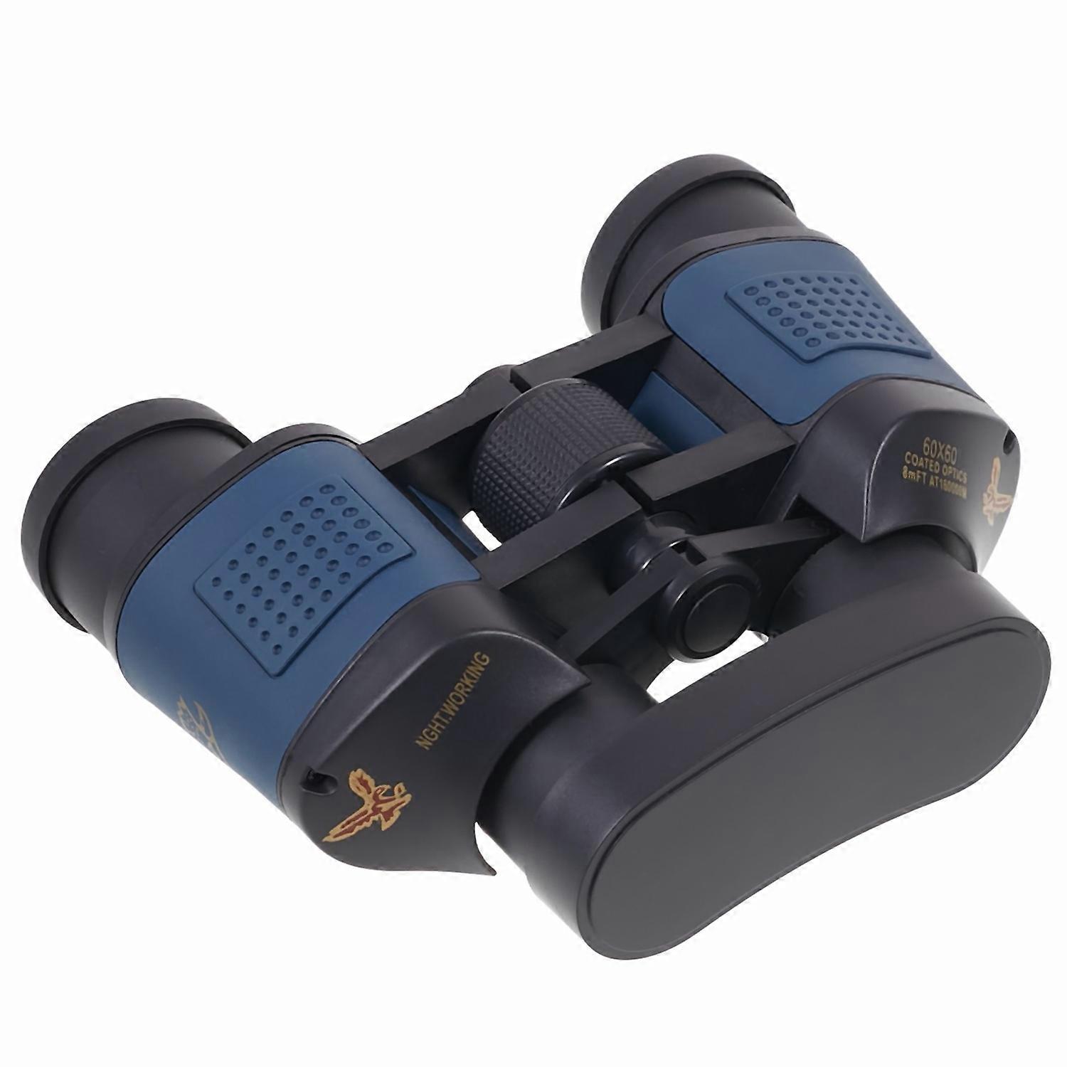 7X Binoculars Low Light Night Vision Outdoor Binoculars 60*60 with Coordinates-Black+Blue