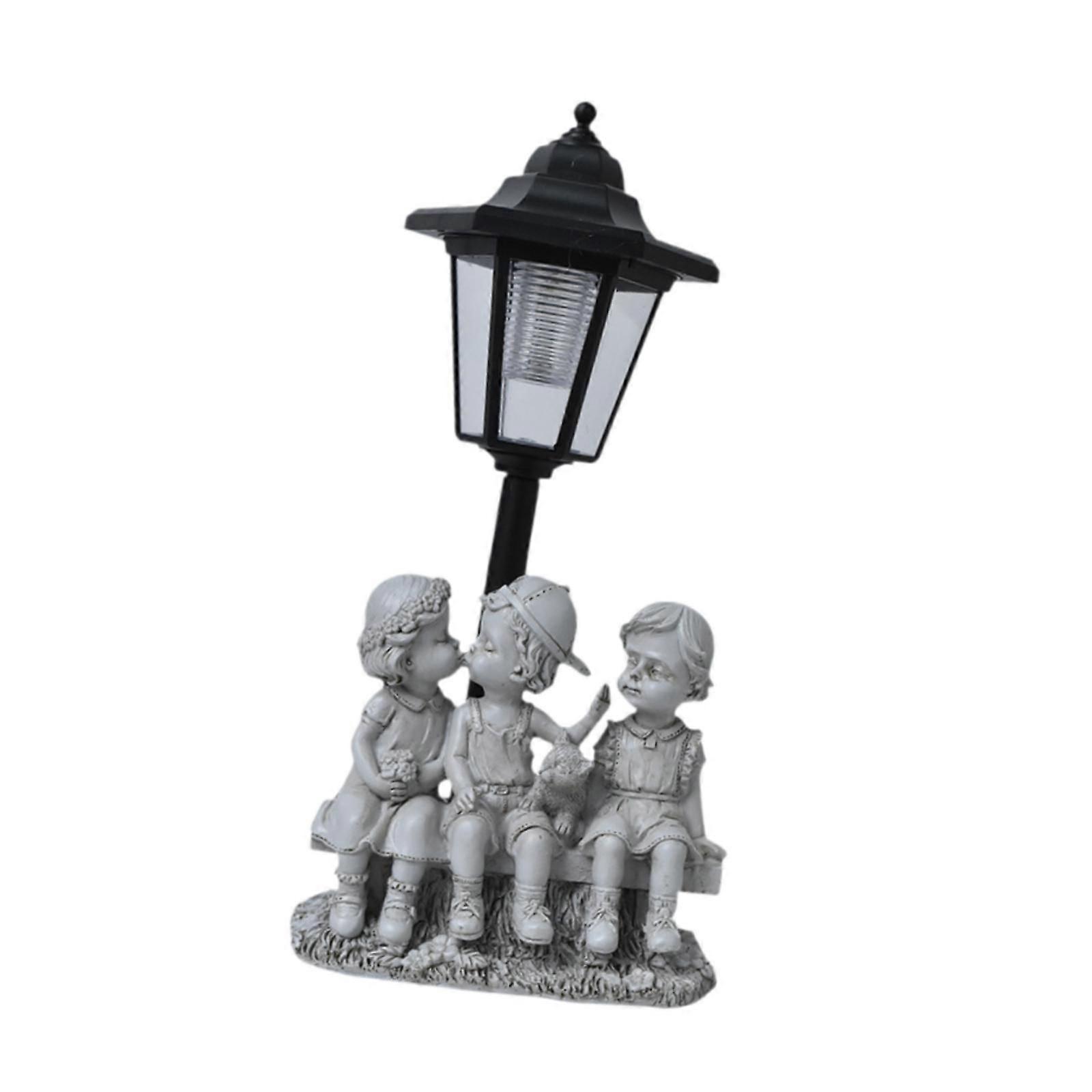 Solar Lights Garden Statue Hexagonal Garden Lamp for Pathway Walkway Outside