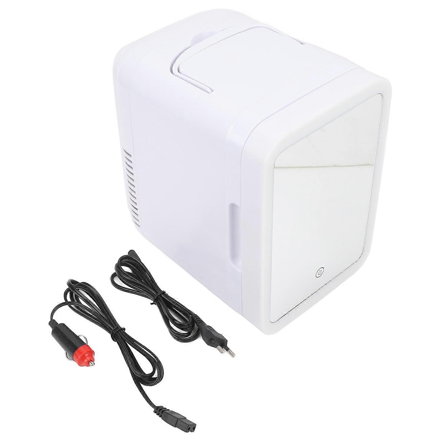 Mini Fridge Portable Cooler Warmer 4L with Mirror Makeup Small Refrigerator for Cosmetics Food Drink