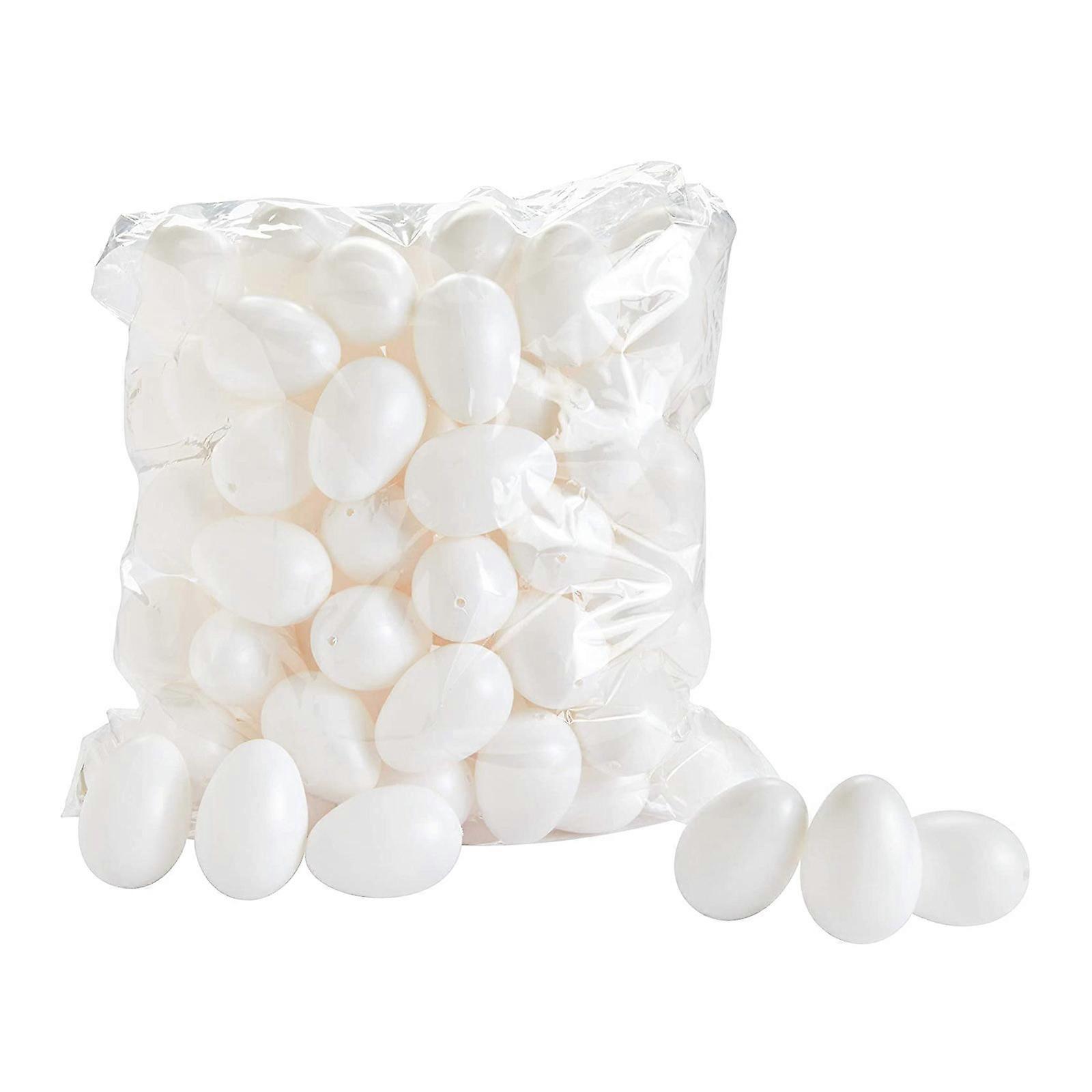 50 Decorative Eggs 6 Cm Plastic Eggs Decorating Home Decoration White