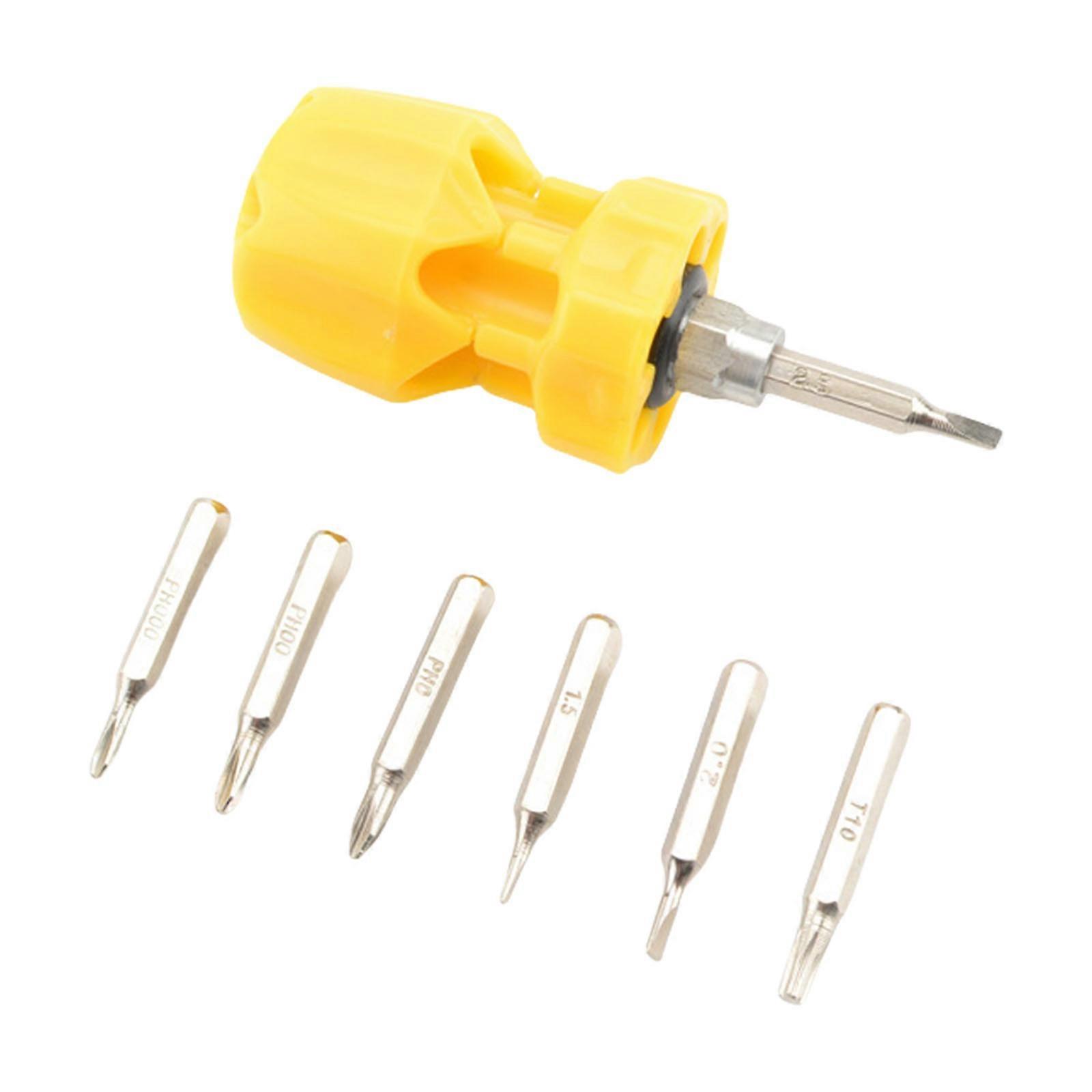 Comfortable Grip 7pcs Manual Screwdriver Set For Various Screw Size Home Improvement Repair Tasks With Ergonomic Handle  Yellow