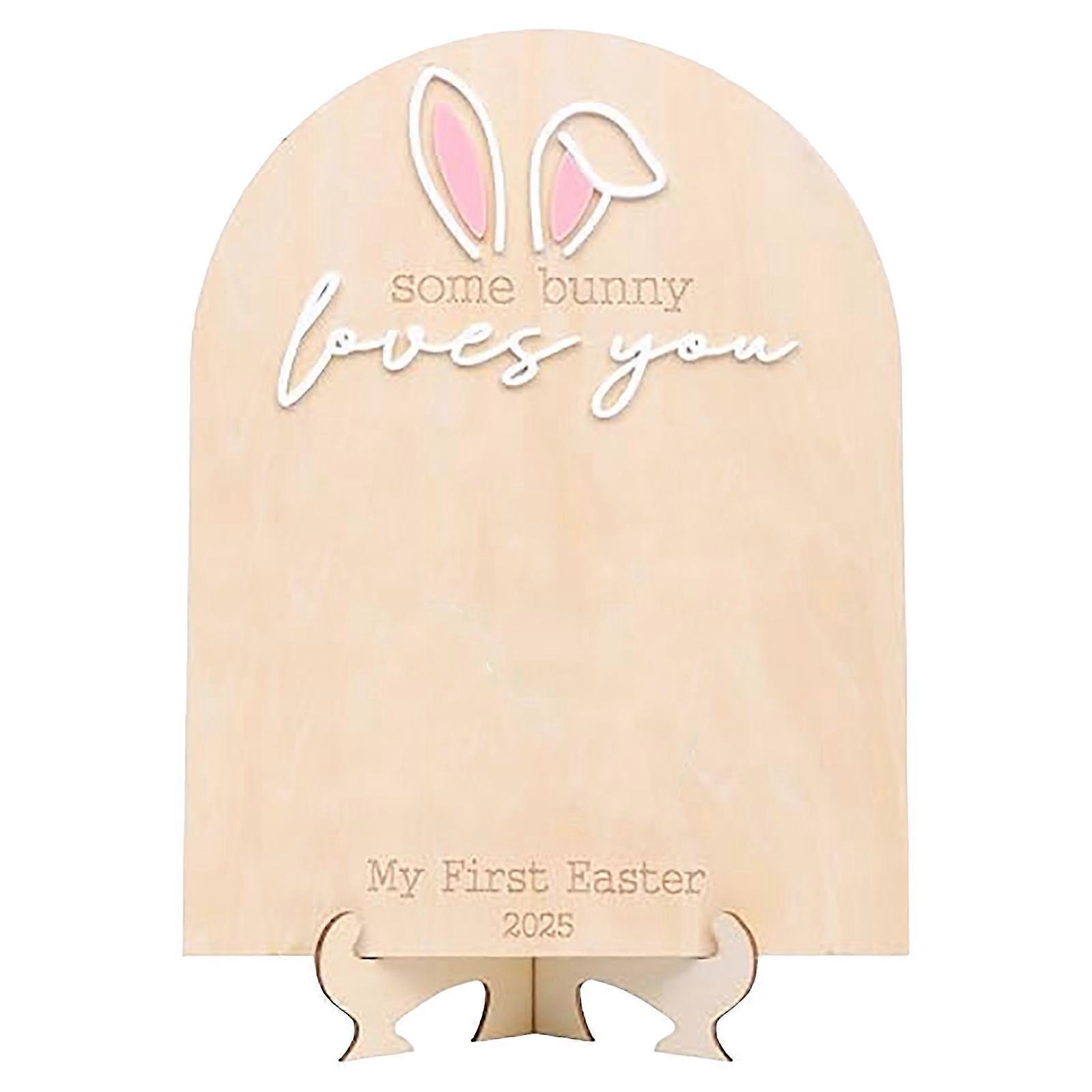 Baby's First Easters DIY Footprint Handprint Wood Board for First Holiday Milestones Keepsakes Decoration and Gifting