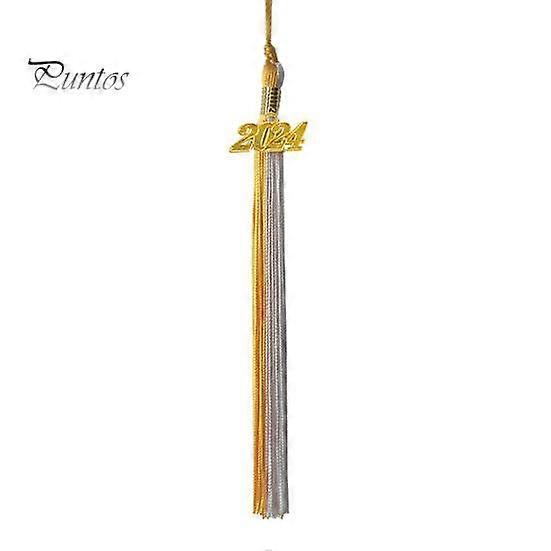 2024 Graduation PhD Hat Tassel with Golden Date Charms Lightweight Metal Date Pendant Sophisticated Graduation Accessory