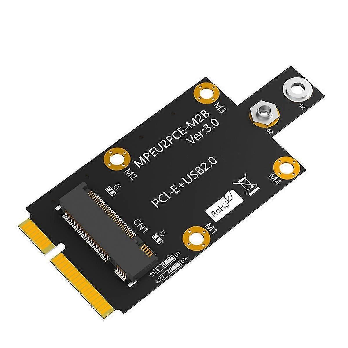 Mini M.2 Key B to PCI-E Adapter with Dual NANO SIM Card Slot for 3G/4G/5G Module jn