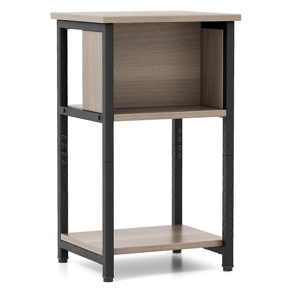 Bedside table with shelf & adjustable foot cushions, side table, coffee table, bedside table 34 x 30 x 58.5 cm