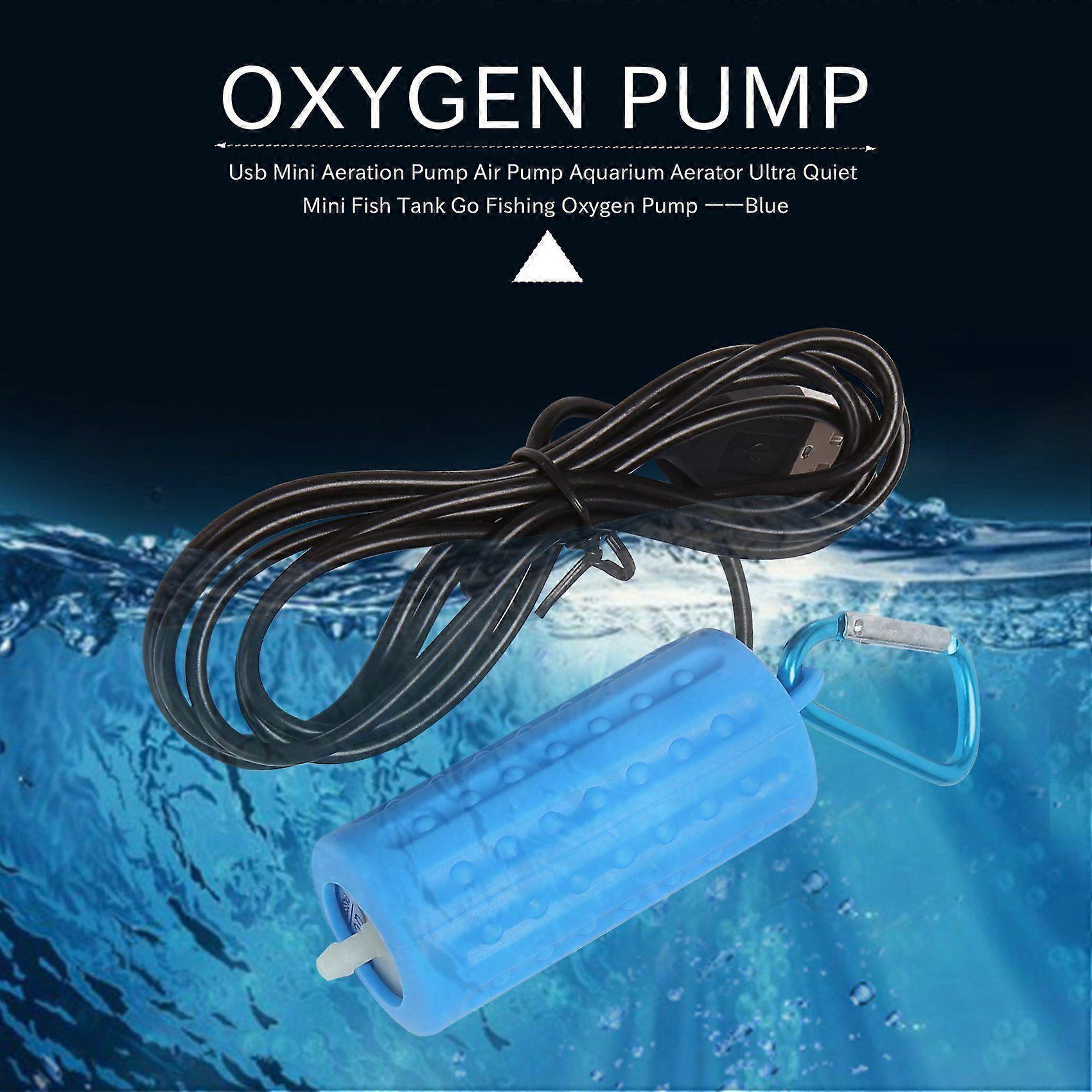 Usb Mini Aeration Pump Air Pump Aquarium Aerator Ultra Quiet Mini Fish Tank Go Fishing Oxygen Pump Blue
