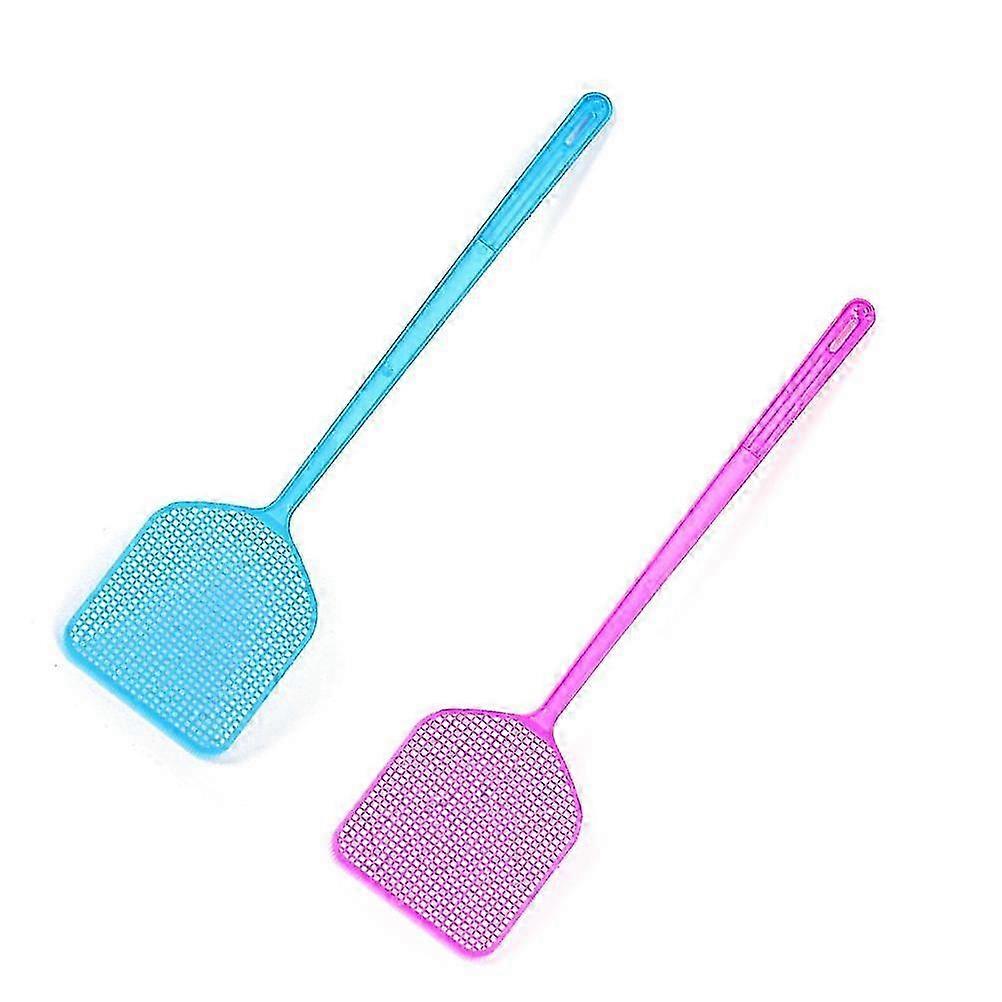 2pcs Long-Handle Plastic Fly Swatter for Mosquito Pest Control (Random Color)