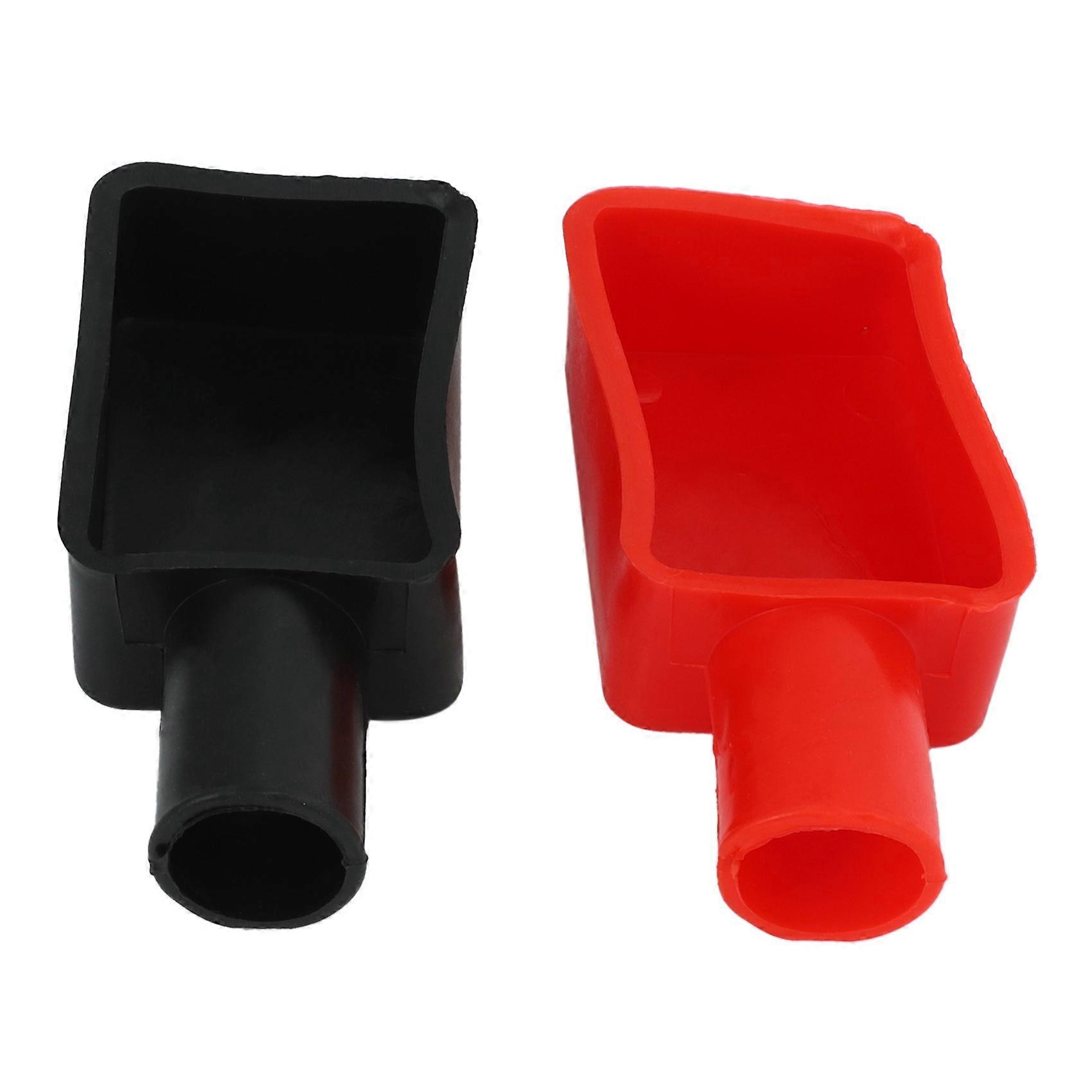 2 Pcs Car Battery Positive and Negative Protective Covers, Rubber Sleeves, Battery Terminal Protecti