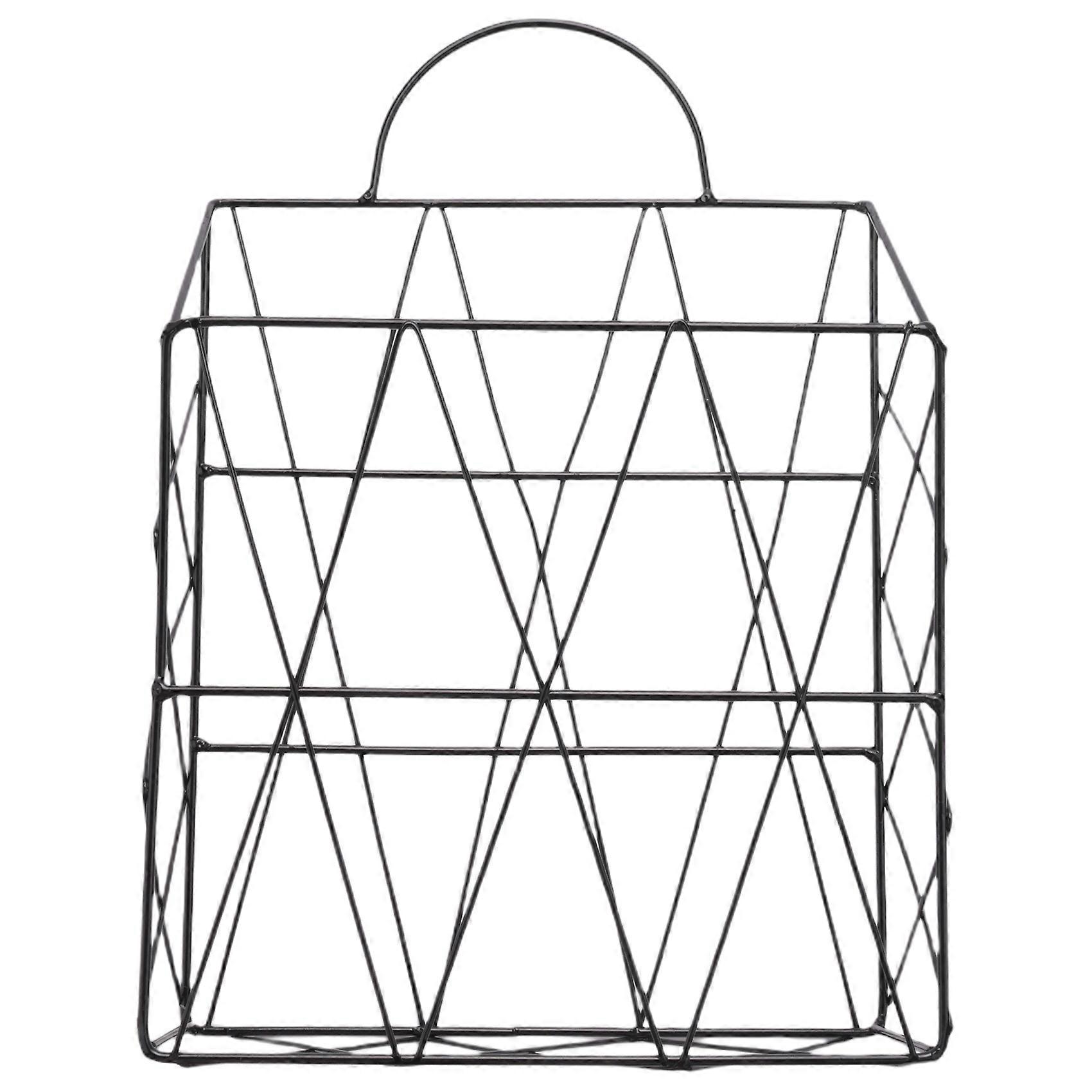 Organizer Basket Metal Shelf Storage Container Display Stand-Black