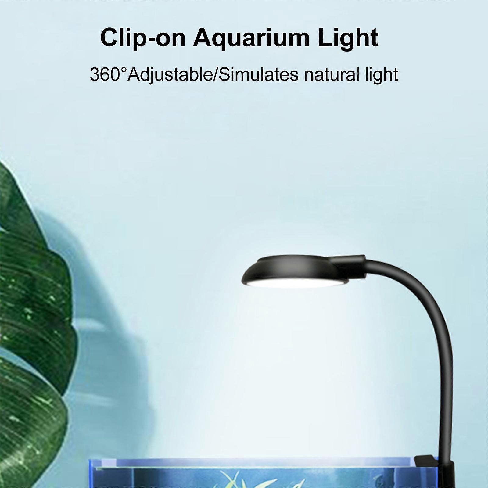 Fish Tank Clamp Lamp Aquarium Aquatic Plants Lamp Fill Light Translucent Clamp Lamp 360°Free Rotation