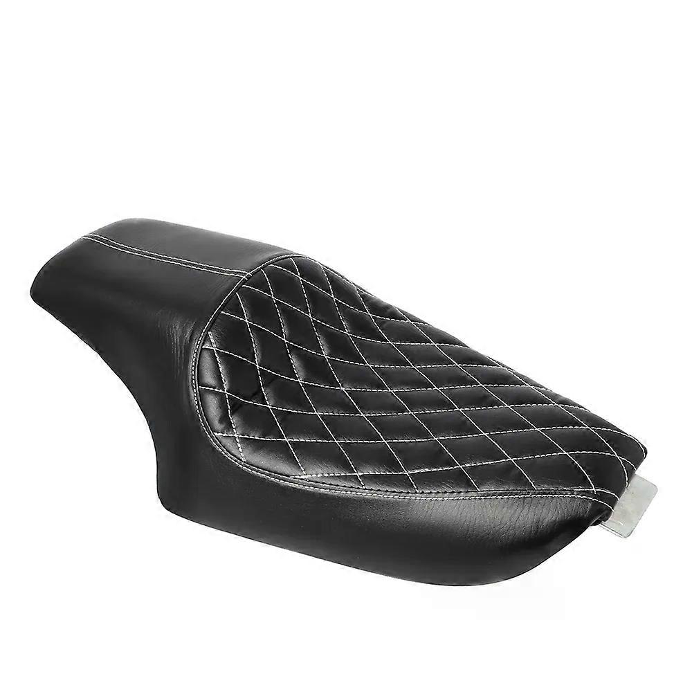 Motorcycle Black Leather Two Up Driver Front Rear Passenger Cushion Seat compatible for  Harl-ey Sportster XL883 1200 2004-2016 15 14 13 12