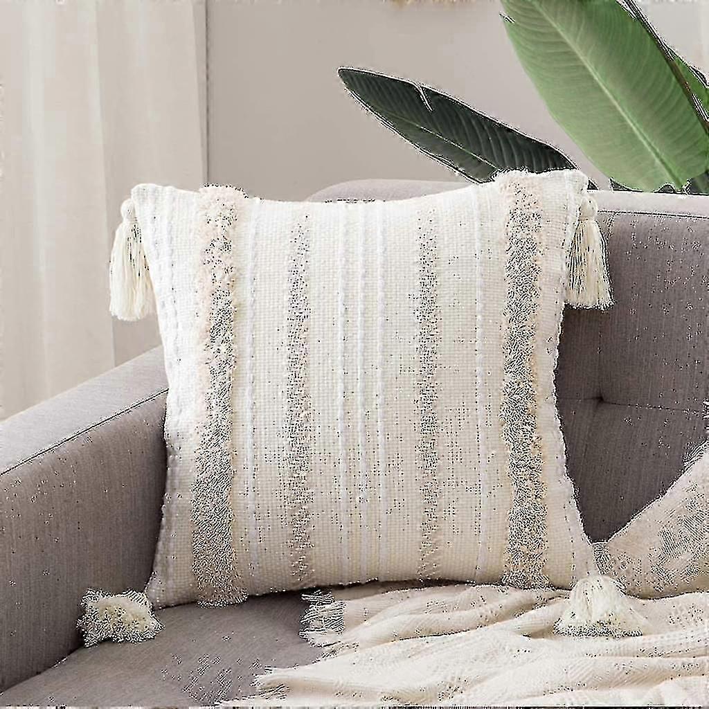 2025 - 装飾的なクッションカバー、コットンスローピロー、スーパーソフトクッションカバー、タッセルデコレーションクッションカバー