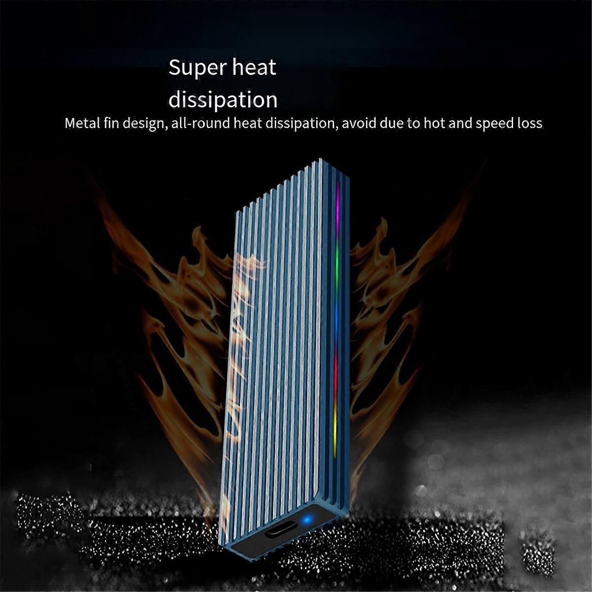 M.2 M Key SSD Enclosure Case 10/5Gbps USB3.1 NGFF Protocol -Black