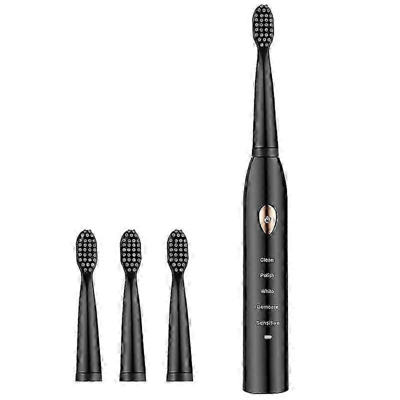 5 Modes Electric Toothbrush USB Rechargeable(Black)