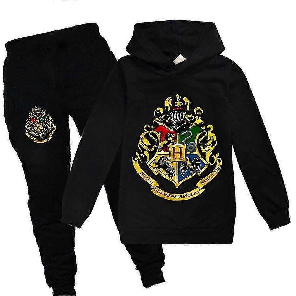 Harry Potter träningsoverall set Barn Hoodie Huvtröja Topp Joggingbyxor Underdelar Pojkar Flickor Casual Kläder -NMAOV