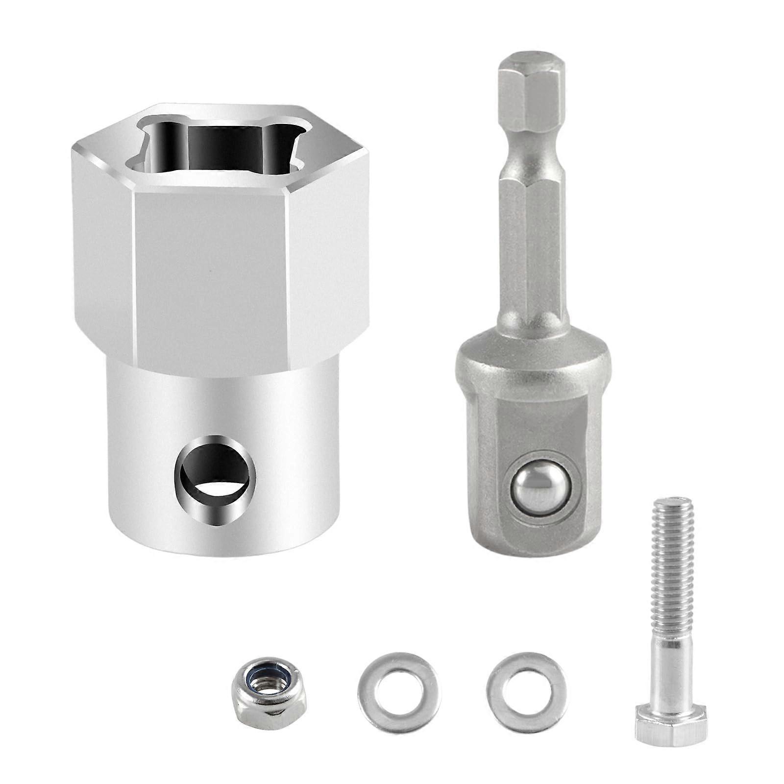Upgraded Stainless Steel Top Wind Trailer Jack Crank Handle Cordless Drill Adapter with 1/2 Inch Socket Bit for Enhanced Lifting