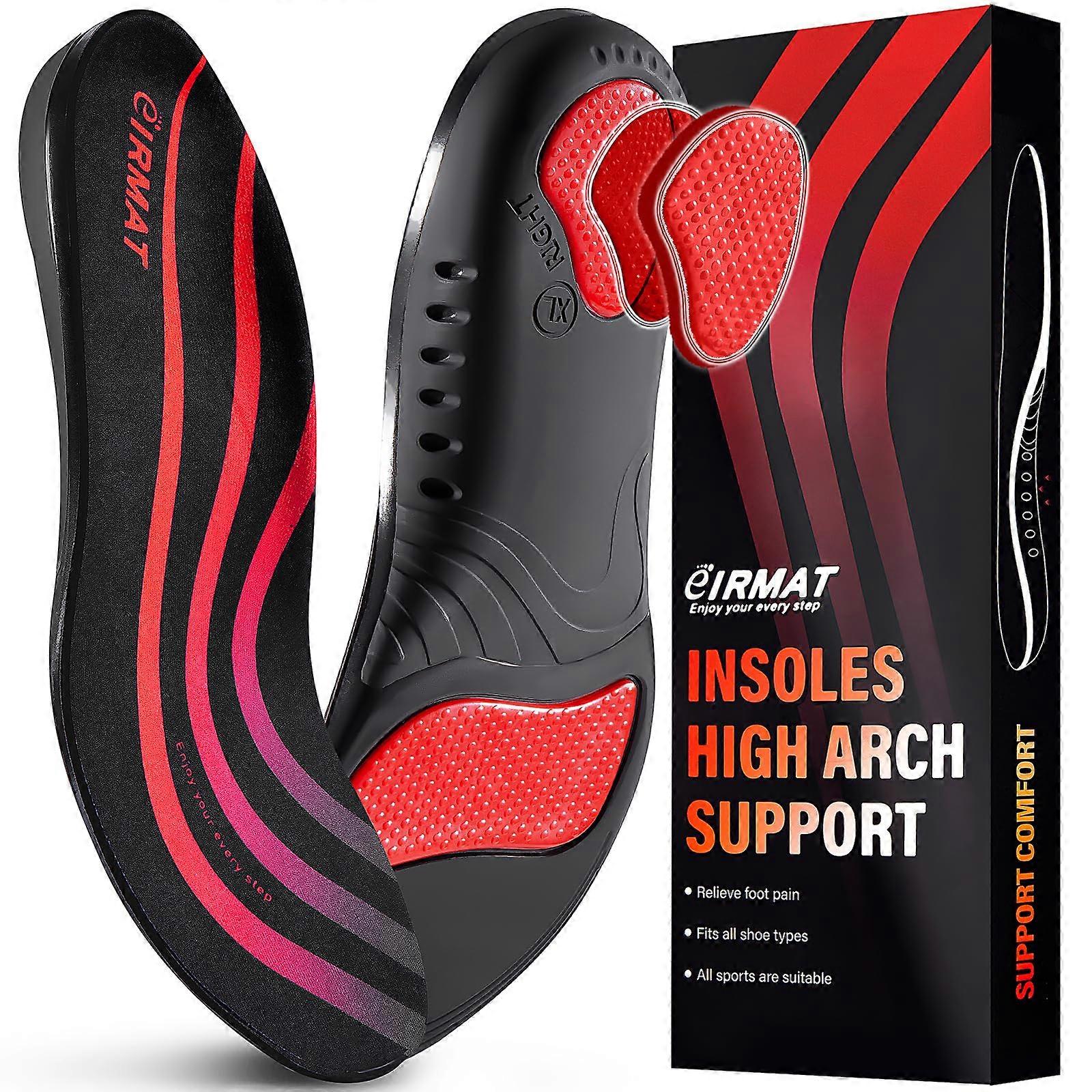 Plantar Fasciitis Insoles for Men - Arch Support Inserts with Shock Absorbing Gel, Orthotic Insoles for Flat Feet Relief & All-Day Walking Comfort(S)