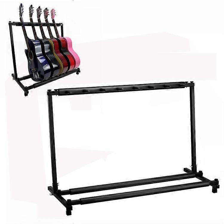 Foldable Long Metal Guitar Display Stand Shelf Seven Racks