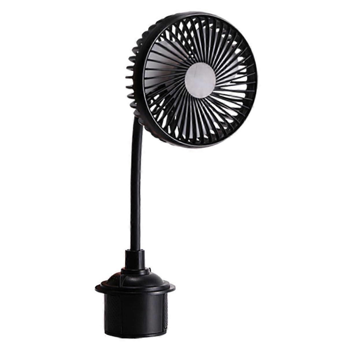 24V 12V Car Fan USB-Powered Dashboard Cooling Fan for Cup Holder, Portable Vehicle Air Circulator, Compact Design