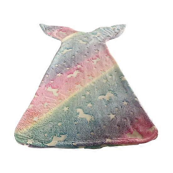 Mermaid Tail Blanket Glow-in-the-Dark Sleeping Blanket Plush Throw Blanket Sleeping Bag for Children Sofa Couch Bed Use