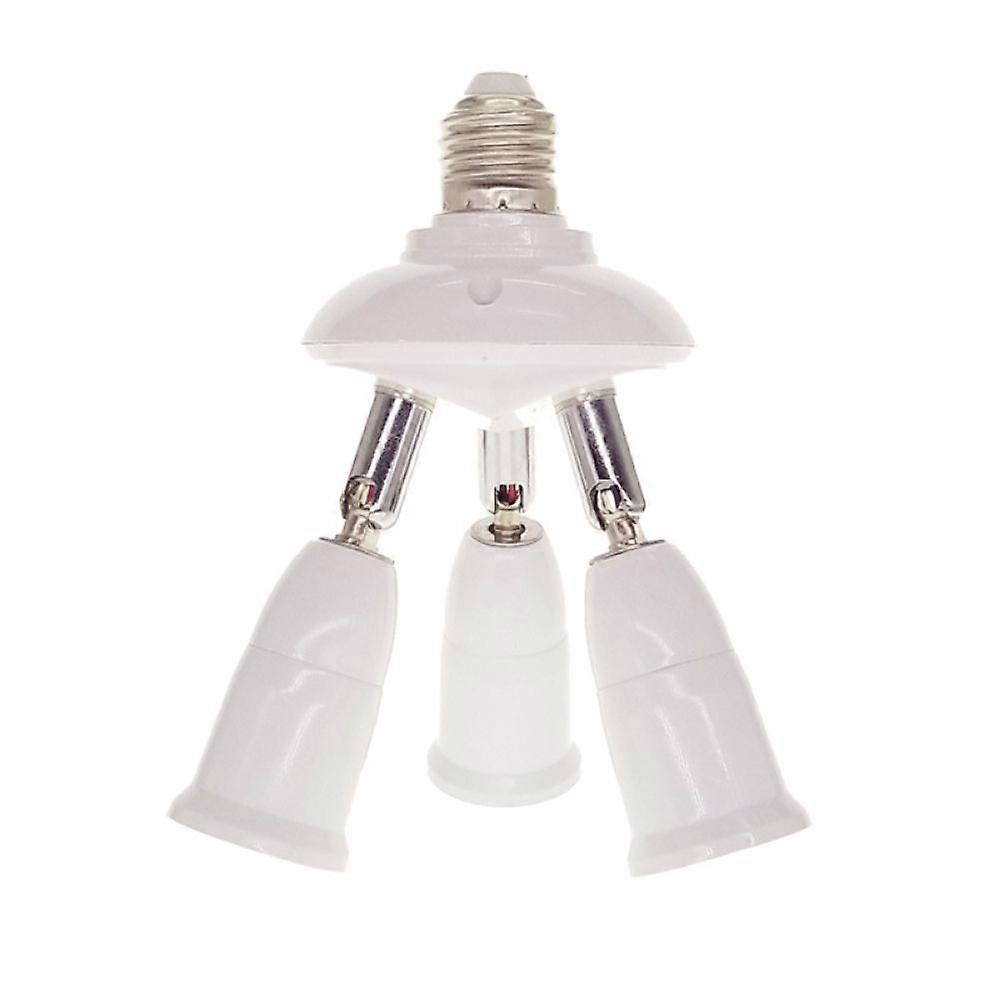 E27 Light Bulb Socket Adapter Splitter to 3 Heads Adjustable Angles for Wide Coverage Indoor Outdoor Use