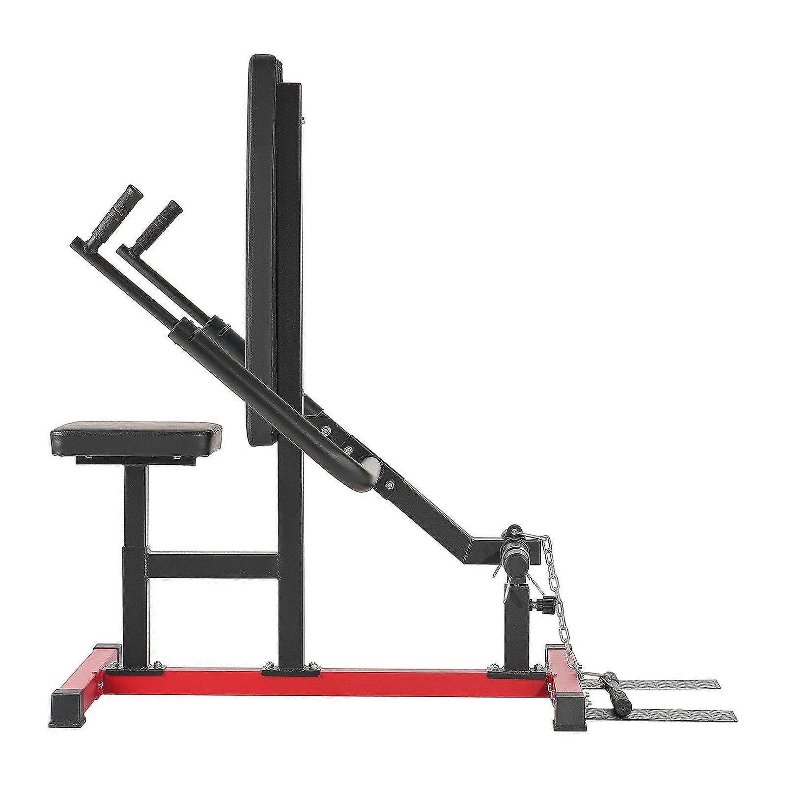 Seated Dip Machine, Tricep Bicep Press Down Machine with Cable Bar, Adjustable Seat, and Backrest, Hold up to 450LBS
