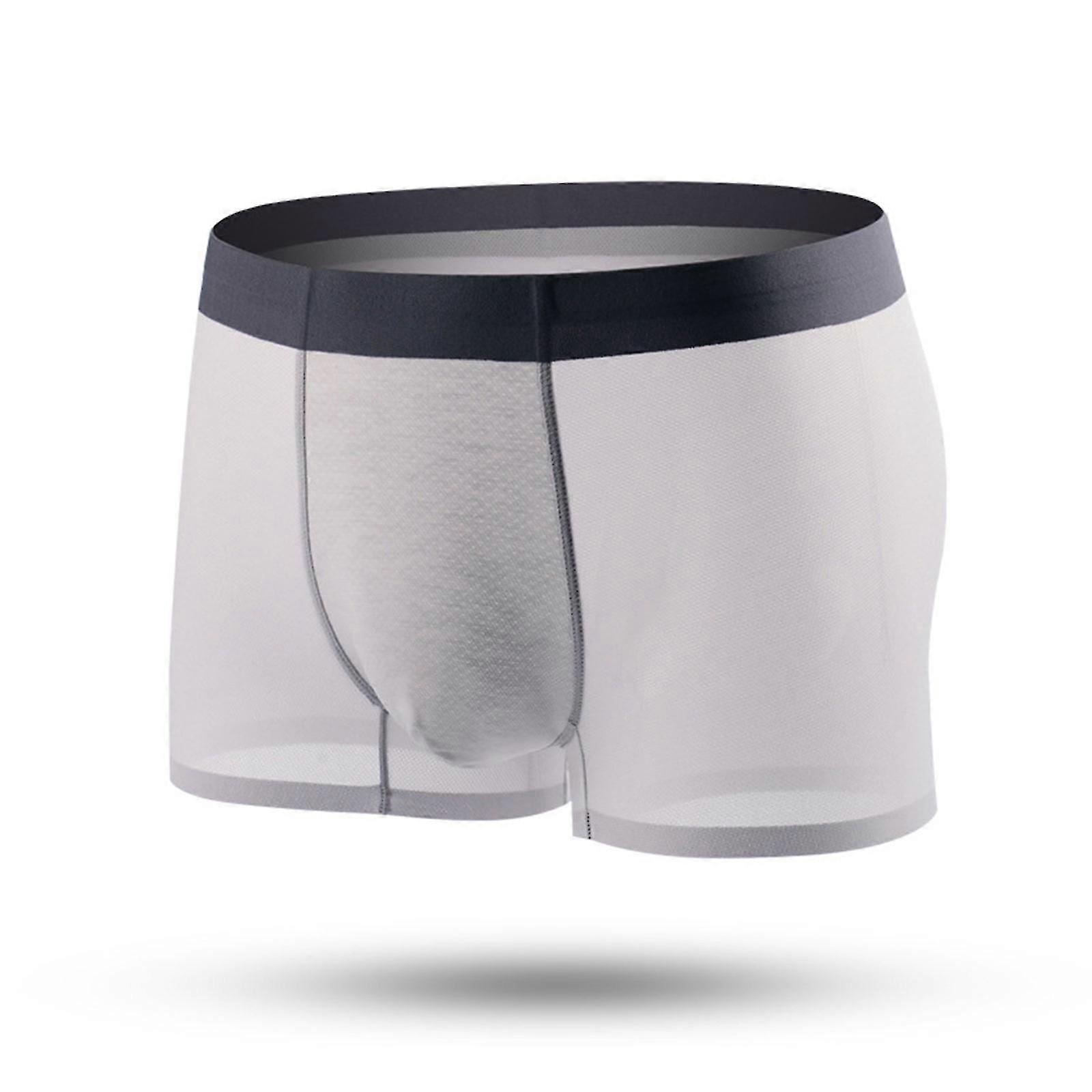 2023 New Upgrade Men's Ice Silk Underwear Breathable Soft Ultra-thin Mesh Boxer Briefs