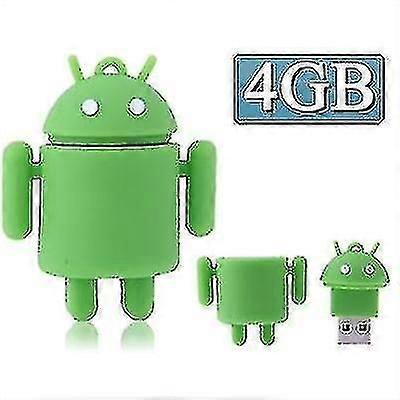 New 4gb Android Robot Style Usb Flash Disk (green)