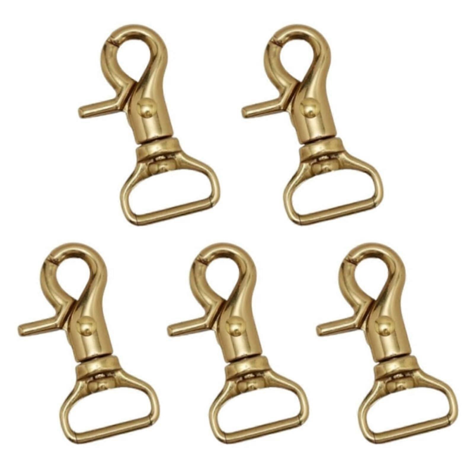 5PCS Trigger Snap Hooks, Solid Brass Swivel Trigger Keycha Lobster Claw Clasp Clips